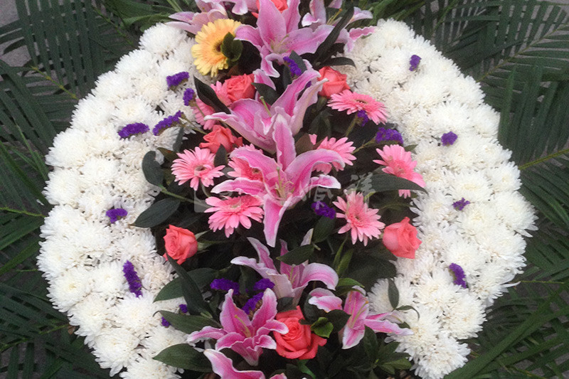 白菊花鲜花花圈 白菊花鲜花花圈